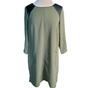 H & M Khaki Green Shift Dress Size 12